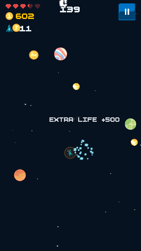 An extra life pickup seconds after a near-miss