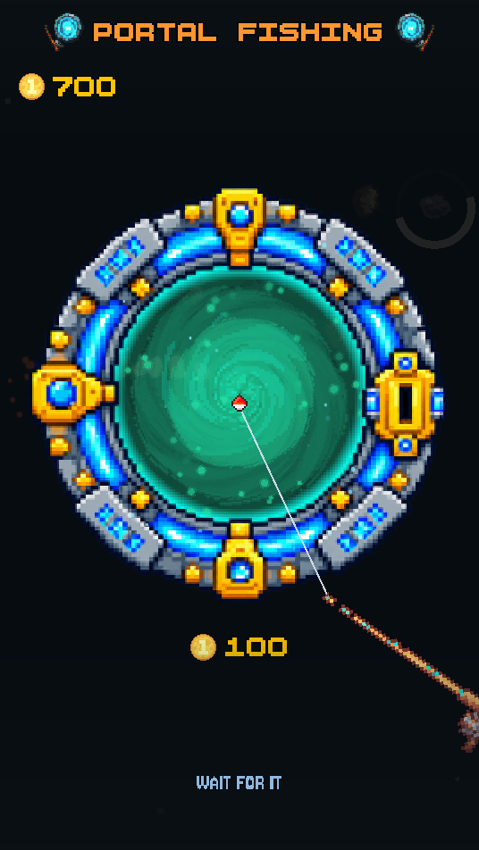 Portal fishing: the line cast into the wormhole